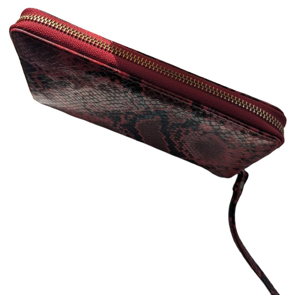 Red Faux Snakeskin Wristlet Wallet - Picture 5 of 6